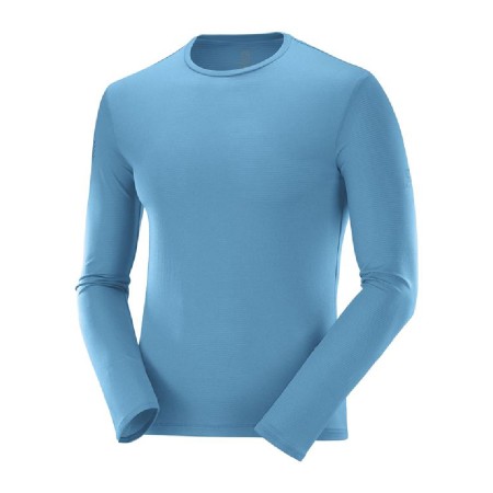 Camiseta de Manga Larga Hombre Salomon Agile Training LS Azul cielo Celeste