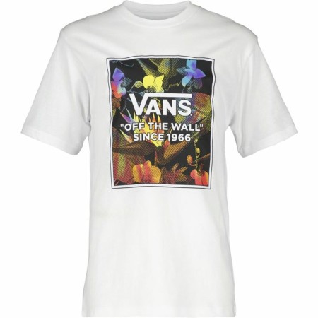 Camiseta de Manga Corta Niño Vans Flowers Blanco