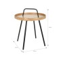 Mesa auxiliar Home Deco Factory Beige Negro Madera