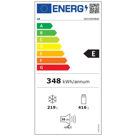 Frigorífico americano LG GSXV90MBAE 635 L Acero