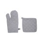 Ensemble de gants de cuisine et maniques Atmosphera Gris Coton