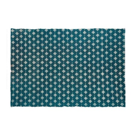 Tapis Atmosphera Bleu Blanc Coton (60 x 90 cm)