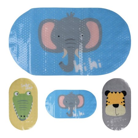 Tapis de bain Enfant animaux Multicouleur polypropylène (69 x 39 cm)