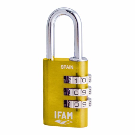 Candado de combinación IFAM Combi30 Amarillo Aluminio Acero cromado (3 cm)