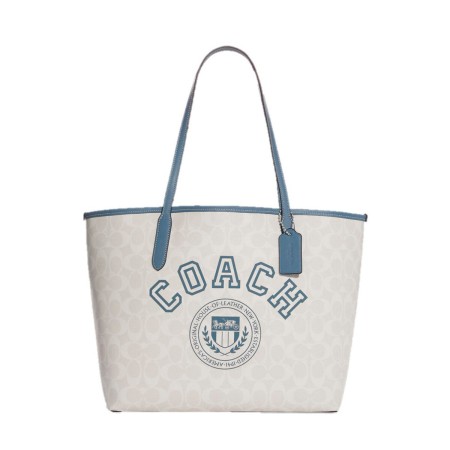 Bolso Mujer Coach CB869-SVUOB Blanco (44 x 27 x 14 cm)