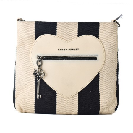 Bolso Mujer Laura Ashley DIXIE-BLACK-CREAM Multicolor (24 x 22 x 7 cm)