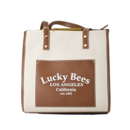 Bolso Mujer Lucky Bees 376-BROWN Gris (30 x 28 x 13 cm)