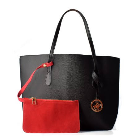 Bolso Mujer Beverly Hills Polo Club 2024-BLACK Negro (40 x 29 x 9 cm)