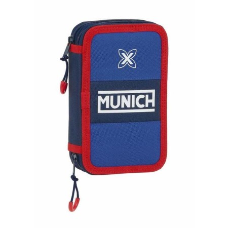 Plumier Doble Munich Retro Azul Azul oscuro (28 piezas)