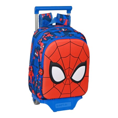 Cartable à roulettes Spiderman Great Power Rouge Bleu (27 x 33 x 10 cm)
