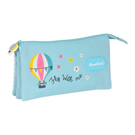 Trousse d'écolier BlackFit8 Fly With Me Blanc Bleu ciel (22 x 12 x 3 cm)