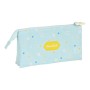 Portatodo Triple BlackFit8 Daisies Azul claro (22 x 12 x 3 cm)