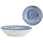 Plato Hondo Rayas Porcelana Azul Blanco 6 Unidades (20 x 4,7 x 20 cm)