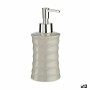 Dispensador de Jabón Ondas Cerámica Gris Metal 12 Unidades (260 ml)