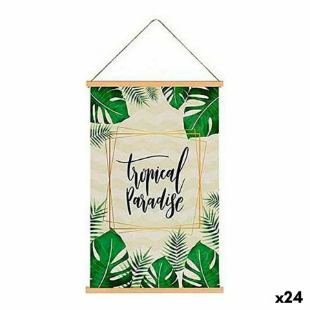 Toile Marron Vert Feuille d'une plante (1 x 79 x 51 cm) (24 Unités)