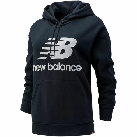 Sudadera con Capucha Mujer New Balance Essentials Stacked Logo Negro