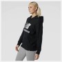 Sweat à capuche femme New Balance Essentials Stacked Logo Noir