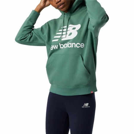 Sudadera con Capucha Hombre New Balance Essentials Stacked Logo Verde oscuro