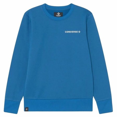 Sweat sans capuche enfant Converse WordMark Crew Bleu