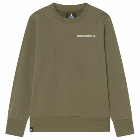 Sweat sans capuche enfant Converse WordMark Crew Olive