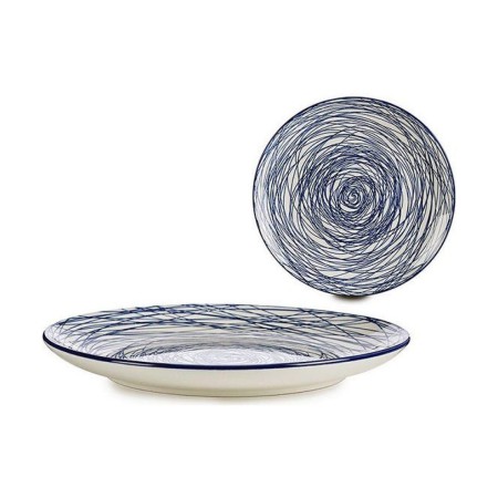 Assiette plate Rayures Porcelaine Bleu Blanc (24 x 2,8 x 24 cm)