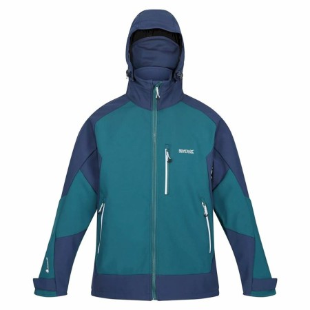 Chaqueta Deportiva para Hombre Regatta Hewitts VII Azul Verde Capucha