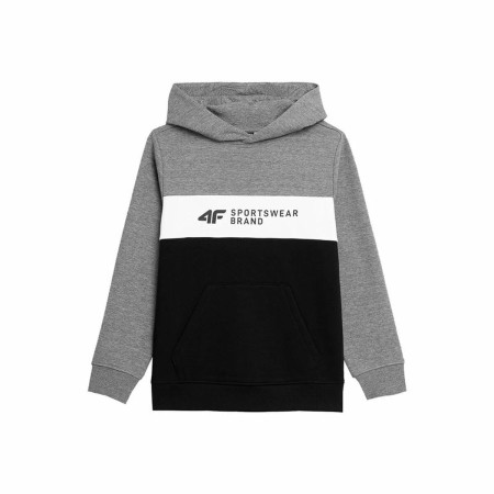 Sudadera con Capucha Niño 4F Gris Negro