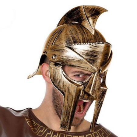 Casco Romano Gladiador Dorado