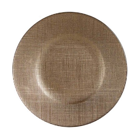 Assiette plate Doré verre (21 x 2 x 21 cm)