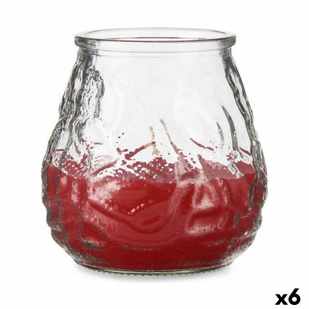 Vela Geranio Rojo Transparente Vidrio Parafina 6 Unidades (9 x 9,5 x 9 cm)