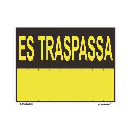 Cartel Normaluz Es traspassa PVC (35 x 45 cm)