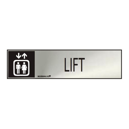 Cartel Normaluz Lift Acero Inoxidable (5 x 20 cm)