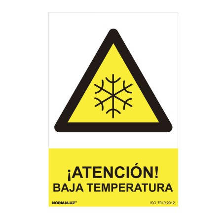 Cartel Normaluz Atención baja temperatura PVC (30 x 40 cm)