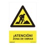 Cartel Normaluz Zona de obras PVC (30 x 40 cm)