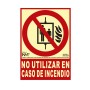 Cartel Normaluz No utilizar en caso de incendio PVC (21 x 30 cm)