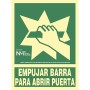 Cartel Normaluz Empujar barra para abrir puerta PVC (22,4 x 30 cm)