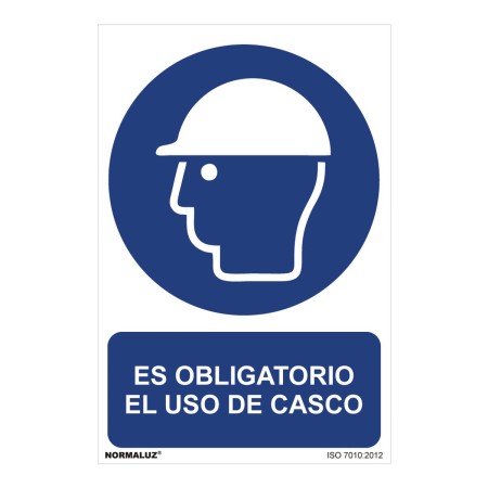 Panneau Normaluz Es obligatorio el uso de casco PVC (30 x 40 cm)