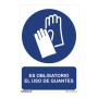 Cartel Normaluz Es obligatorio el uso de guantes PVC (30 x 40 cm)