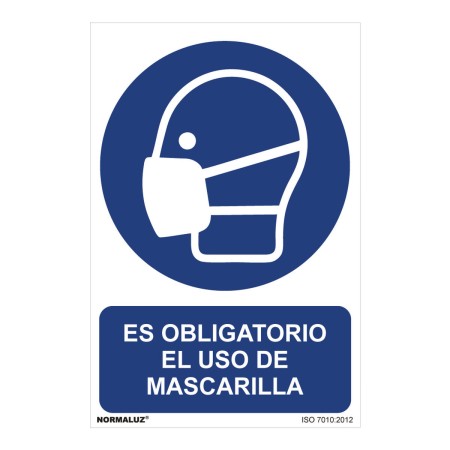 Cartel Normaluz Es obligatorio el uso de mascarilla PVC (30 x 40 cm)