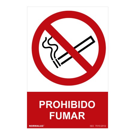 Cartel Normaluz Prohibido fumar PVC (30 x 40 cm)