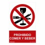 Cartel Normaluz Prohibido comer y beber PVC (30 x 40 cm)