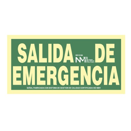 Panneau Normaluz Salida de emergencia PVC