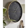 Reloj de Pared Mica Decorations Andy Negro Dorado Ovalado Aluminio (Ø 35 x 4.5 cm)