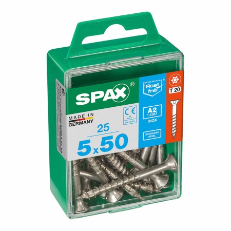 Boîte à vis SPAX 4197000500502 Vis à bois Tête plate (5 x 50 mm) (5,0 x 50 mm)