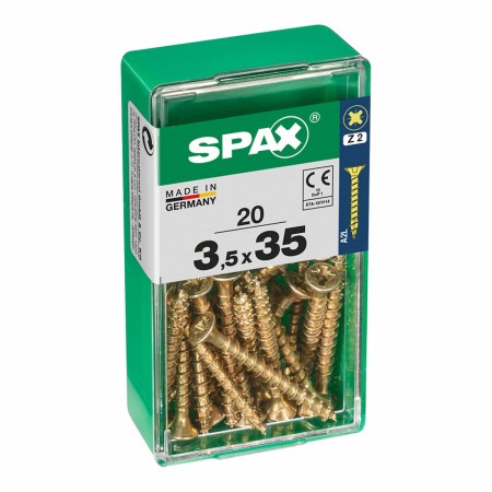 Caja de tornillos SPAX Tornillo de madera Cabeza plana (3,5 x 35 mm)