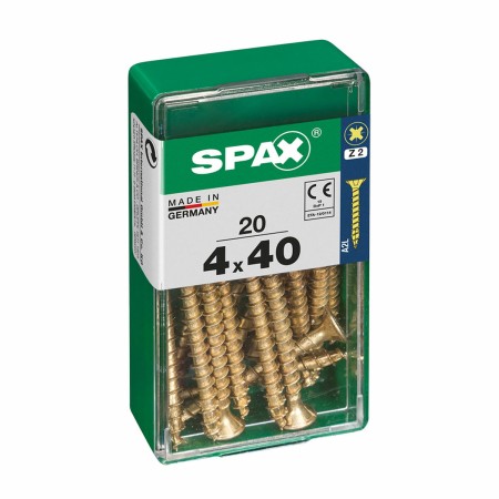 Caja de tornillos SPAX 4081020400401 Tornillo de madera Cabeza plana (4,0 x 40 mm) (4 x 40 mm)