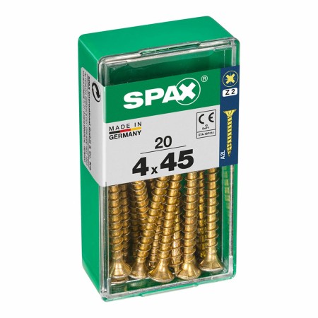 Boîte à vis SPAX 4081020400451 Vis à bois Tête plate (4 x 45 mm) (4,0 x 45 mm)