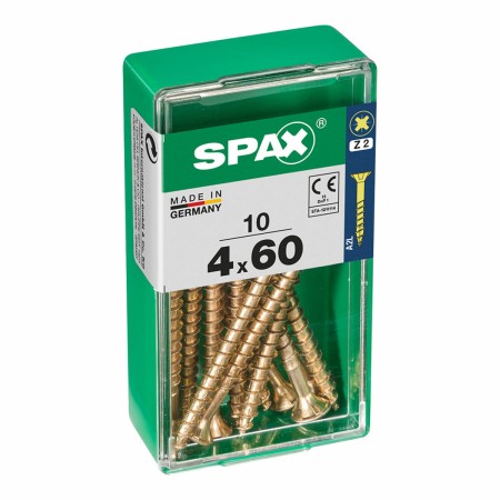 Boîte à vis SPAX 4081020400601 Vis à bois Tête plate (4 x 60 mm) (4,0 x 60 mm)