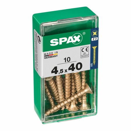 Caja de tornillos SPAX 4081020450401 Tornillo de madera Cabeza plana (4,5 x 40 mm)