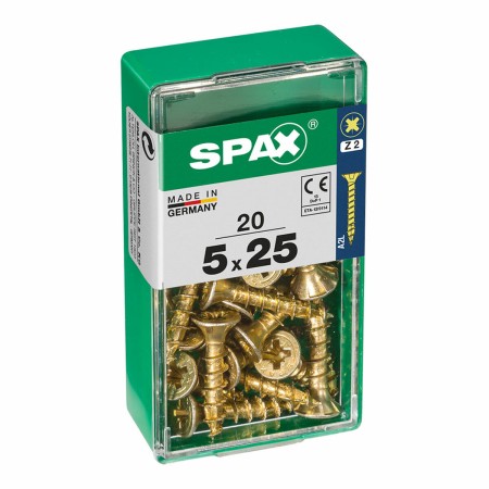 Boîte à vis SPAX 4081020500251 Vis à bois Tête plate (5 x 25 mm) (5,0 x 25 mm)